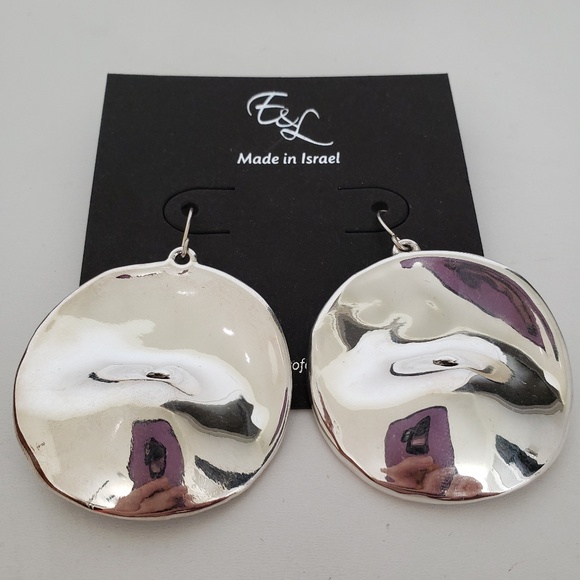 E&L Jewelry - E&L Israel Sterling Silver Electroform Drop Earrings